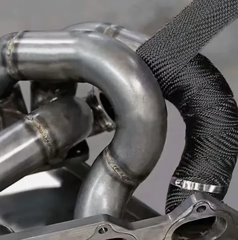 Automotive exhaust pipe wrapping